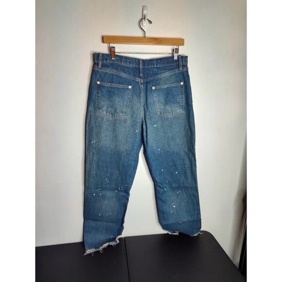 Free People We the Free Raw Hem Paint Splatter Boyfriend Fit Jeans NWOT size 29 - Picture 3 of 9
